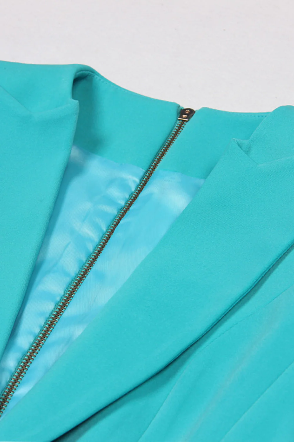 Lake Blue Peak Lapel Long Sleeves One Button Women Blazer - VNBITS