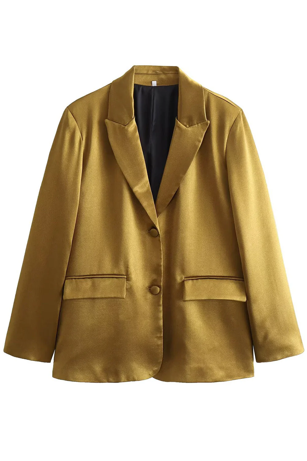 Golden Long Sleeves Women Blazer - VNBITS