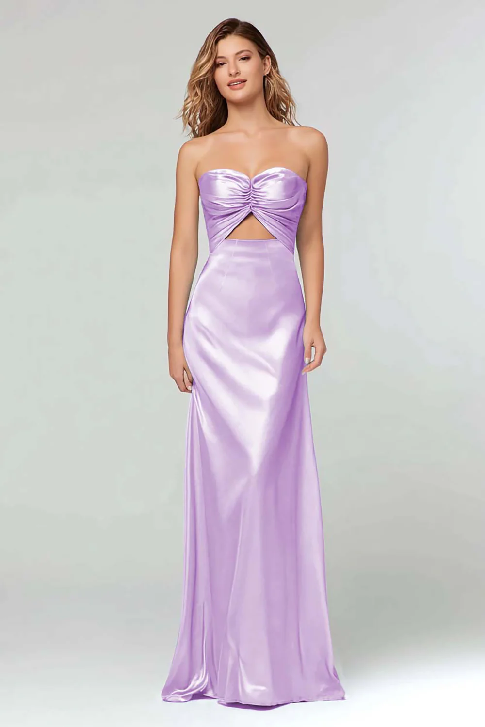Light Blue Sweetheart Sheath Satin Long Formal Dress - VNBITS