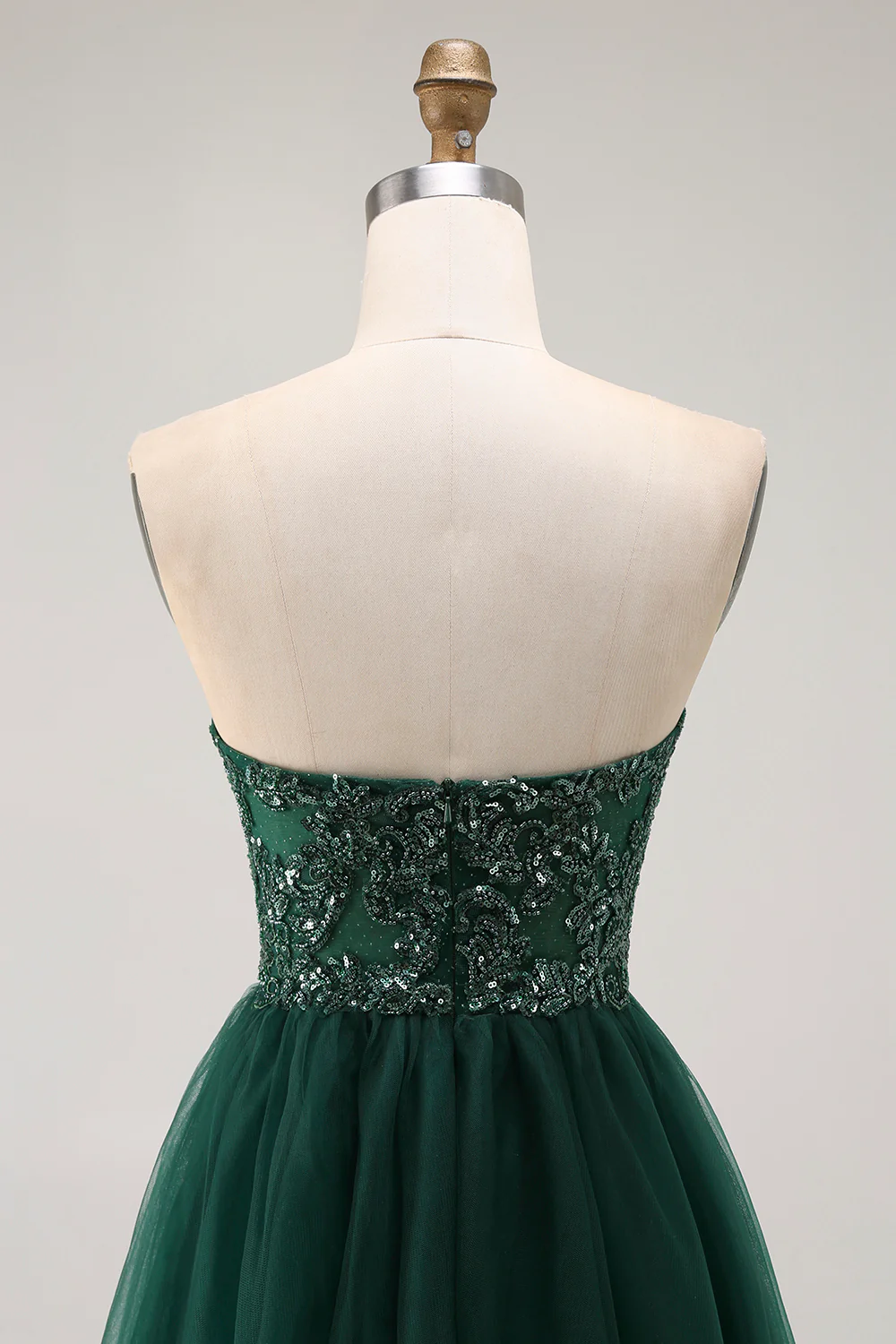 Sparkly Dark Green Sweetheart Long Prom Dress with Sequins - VNBITS