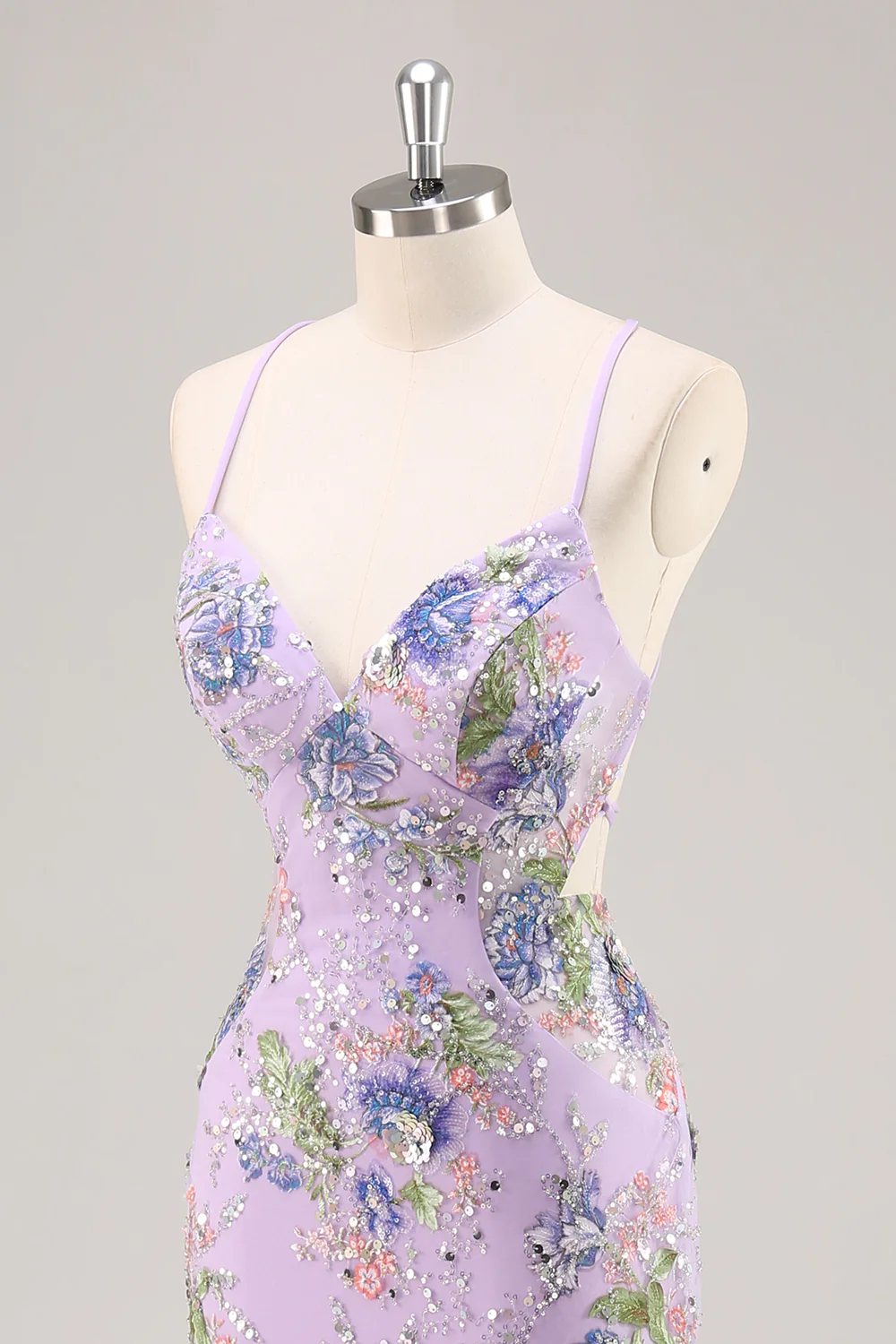 Sparkly Peacock Floral Beaded Mermaid Long Prom Dress with Sequins - VNBITS