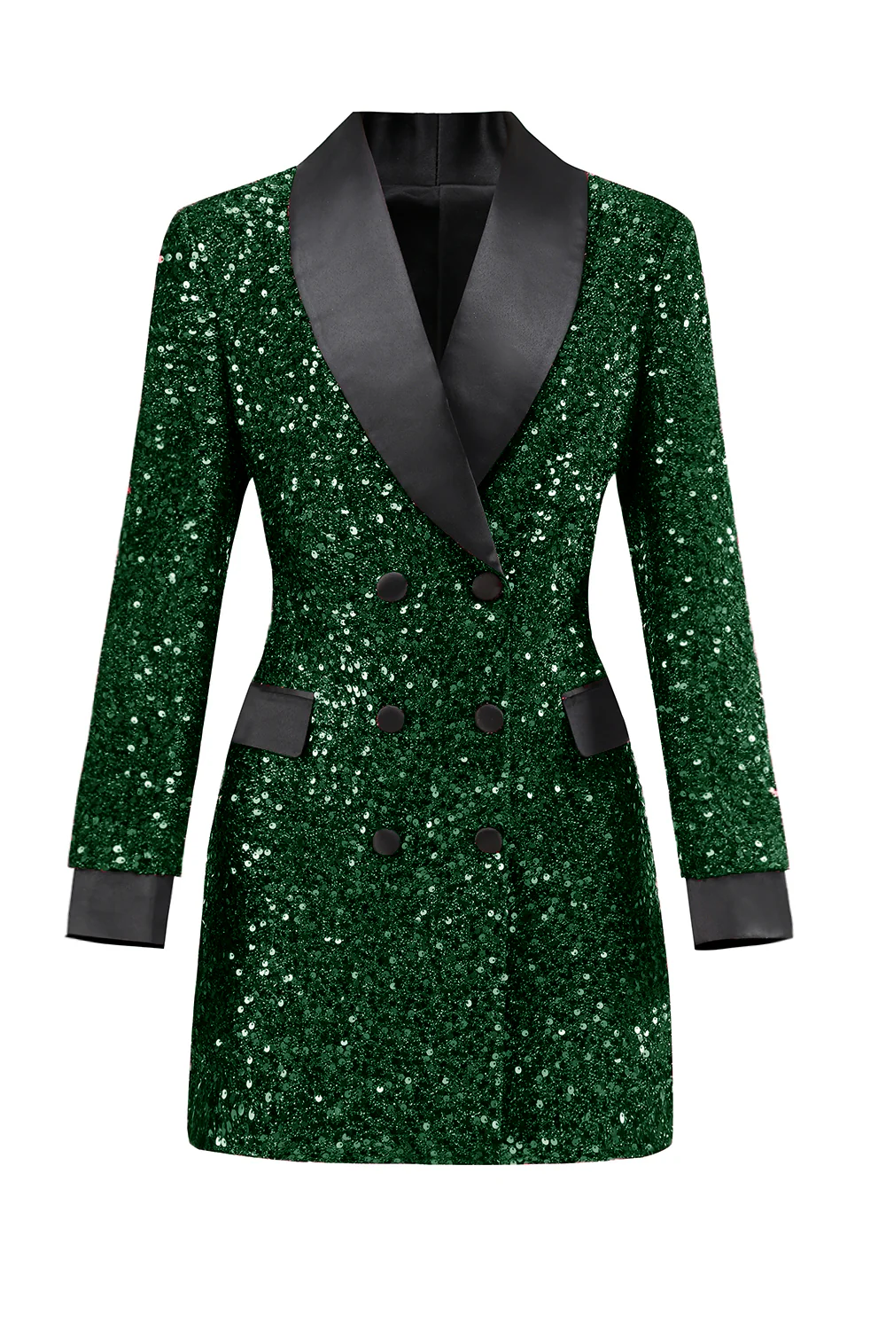 Sparkly Burgundy Bodycon Maxi Women's Blazer - VNBITS