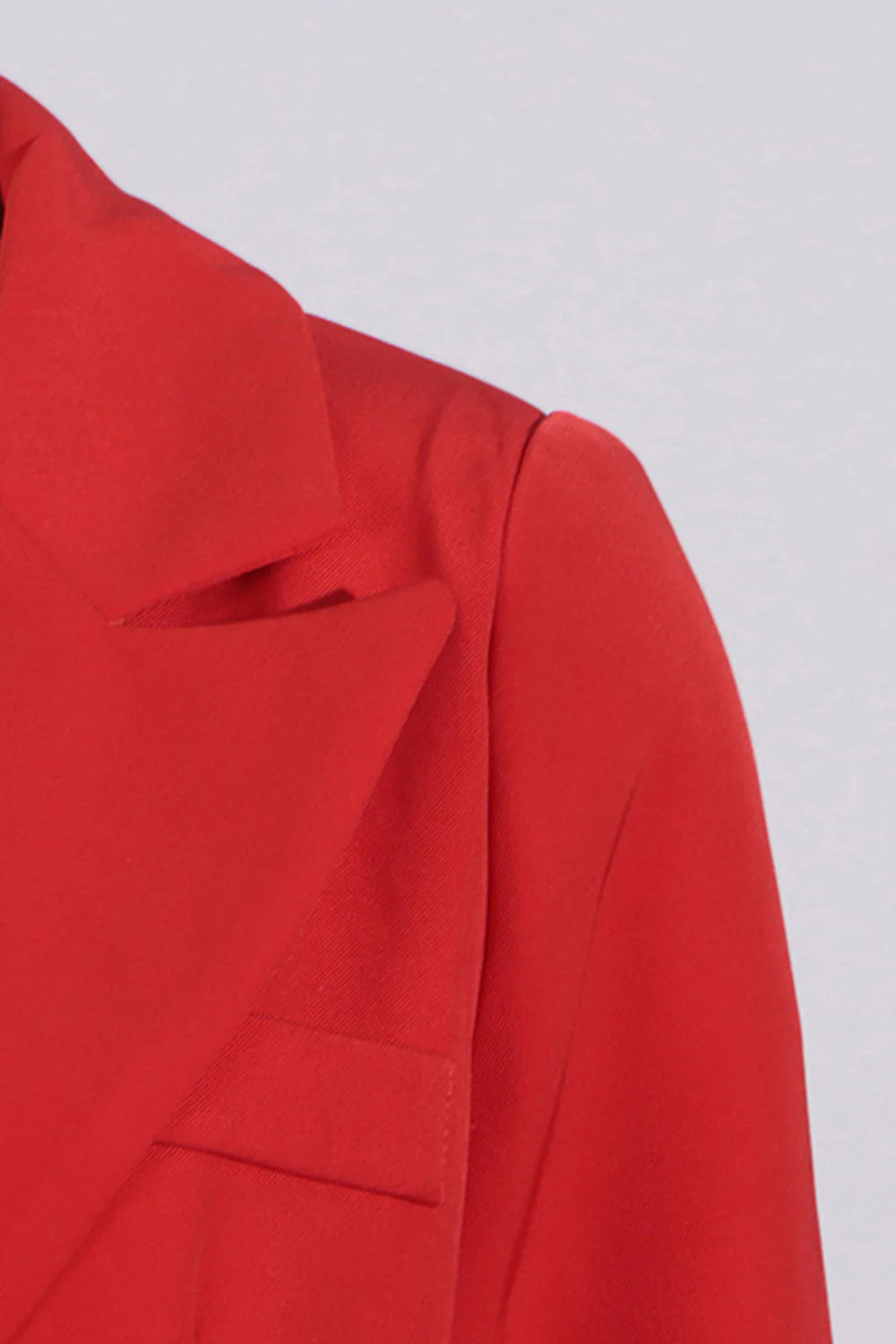 Red Peak Lapel Floral Women Blazer - VNBITS