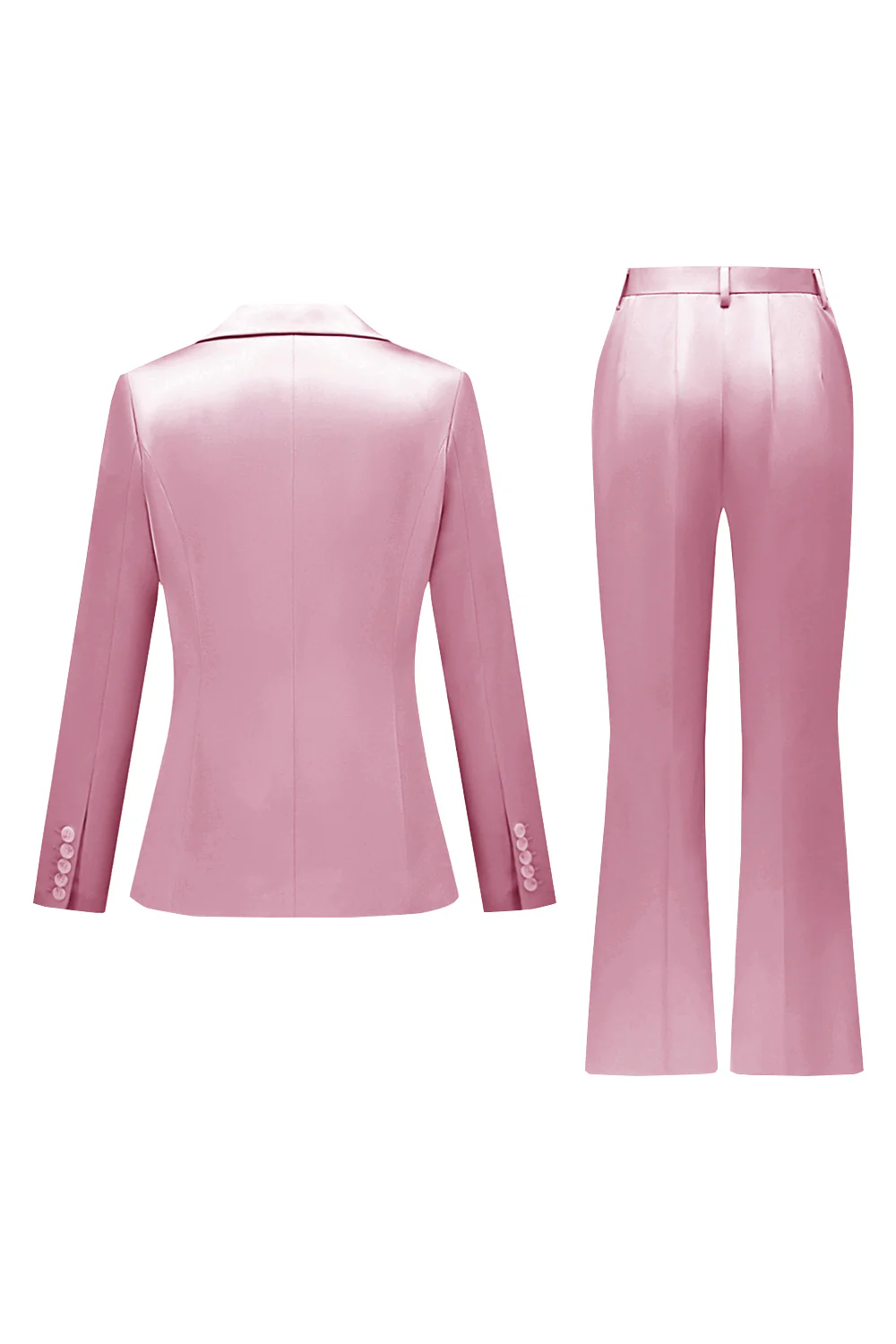 Grey Pink 2 Pieces Notched Lapel Long Sleeves Women Suits - VNBITS