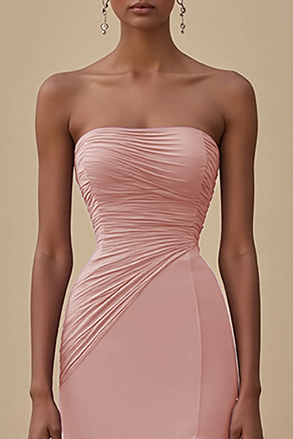 Elegant Black Sheath Chiffon Strapless Long Formal Dress with Slit - VNBITS