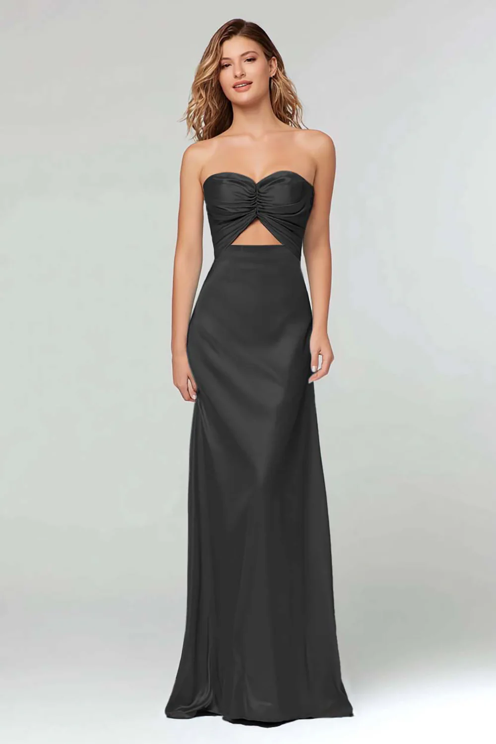 Light Blue Sweetheart Sheath Satin Long Formal Dress - VNBITS
