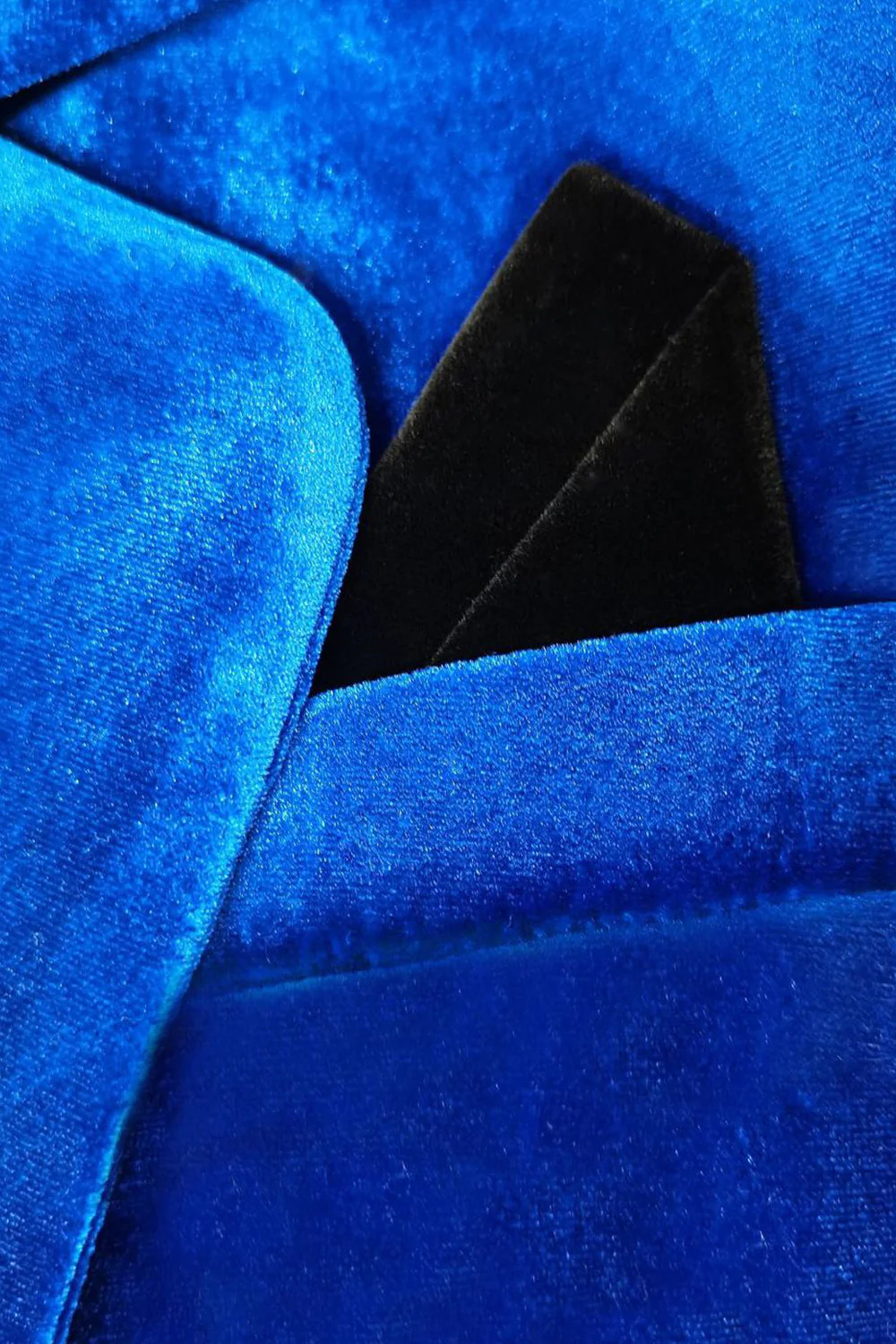Royal Blue Velvet Single Button Women's Suits - VNBITS