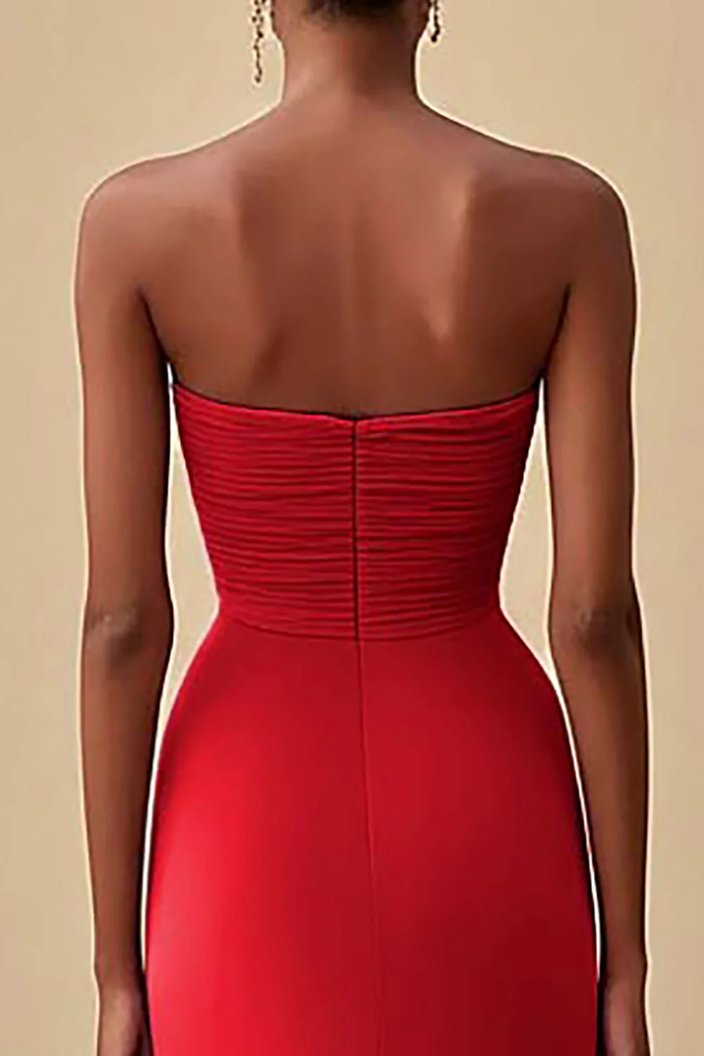 Elegant Black Sheath Chiffon Strapless Long Formal Dress with Slit - VNBITS