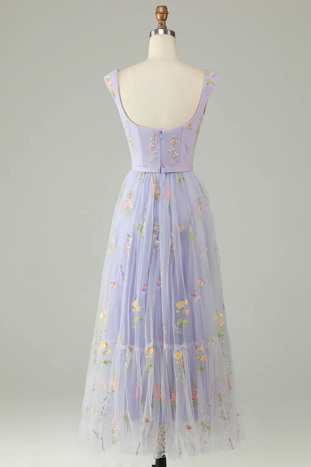 A Line Sweetheart Champagne Long Prom Dress with Embroidery - VNBITS