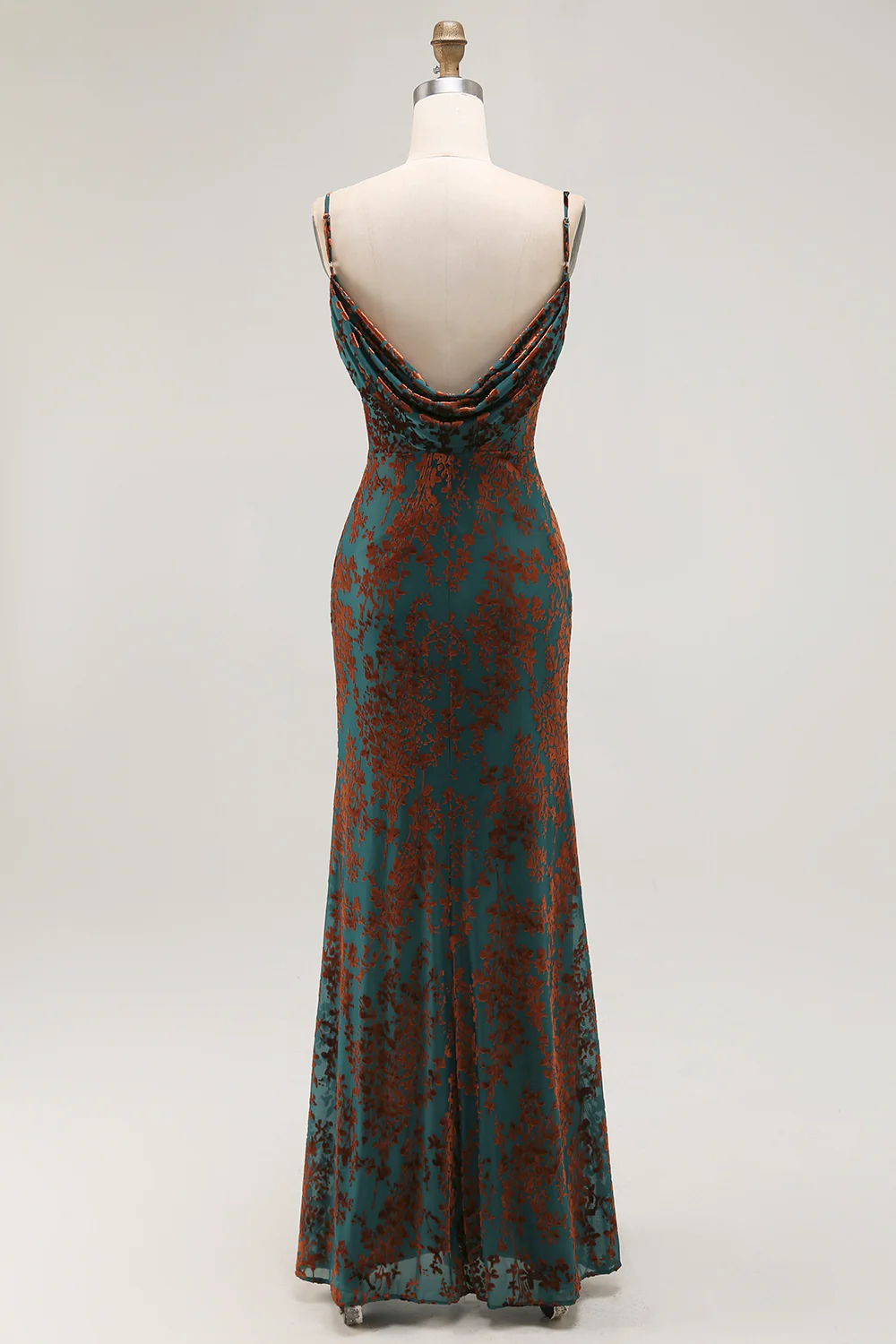 Dark Green Mermaid Velvet Long Wedding Guest Dress with Slit - VNBITS