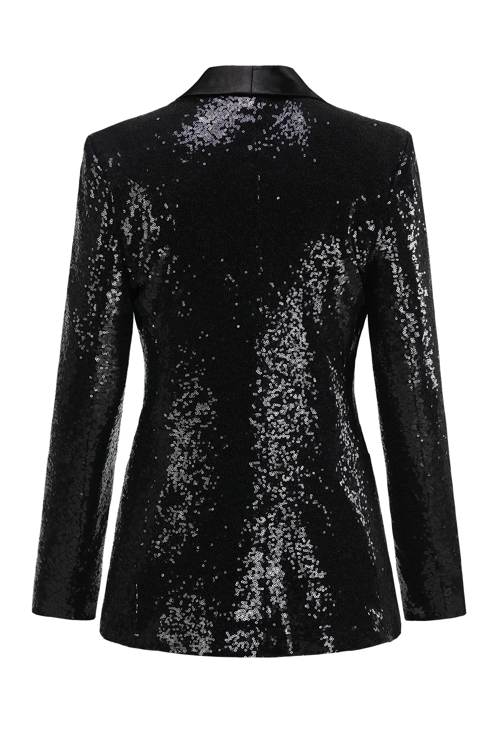Sparkly Black Women's Party Blazer with Fringes - VNBITS