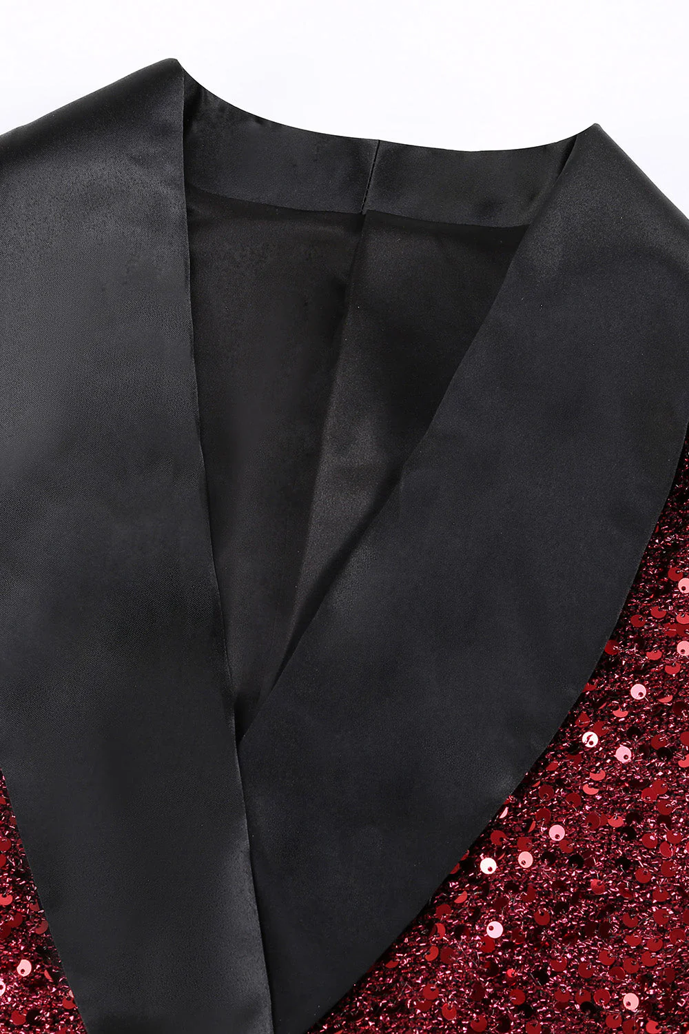Sparkly Burgundy Bodycon Maxi Women's Blazer - VNBITS