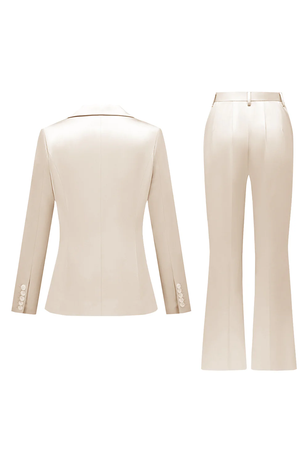 Grey Pink 2 Pieces Notched Lapel Long Sleeves Women Suits - VNBITS