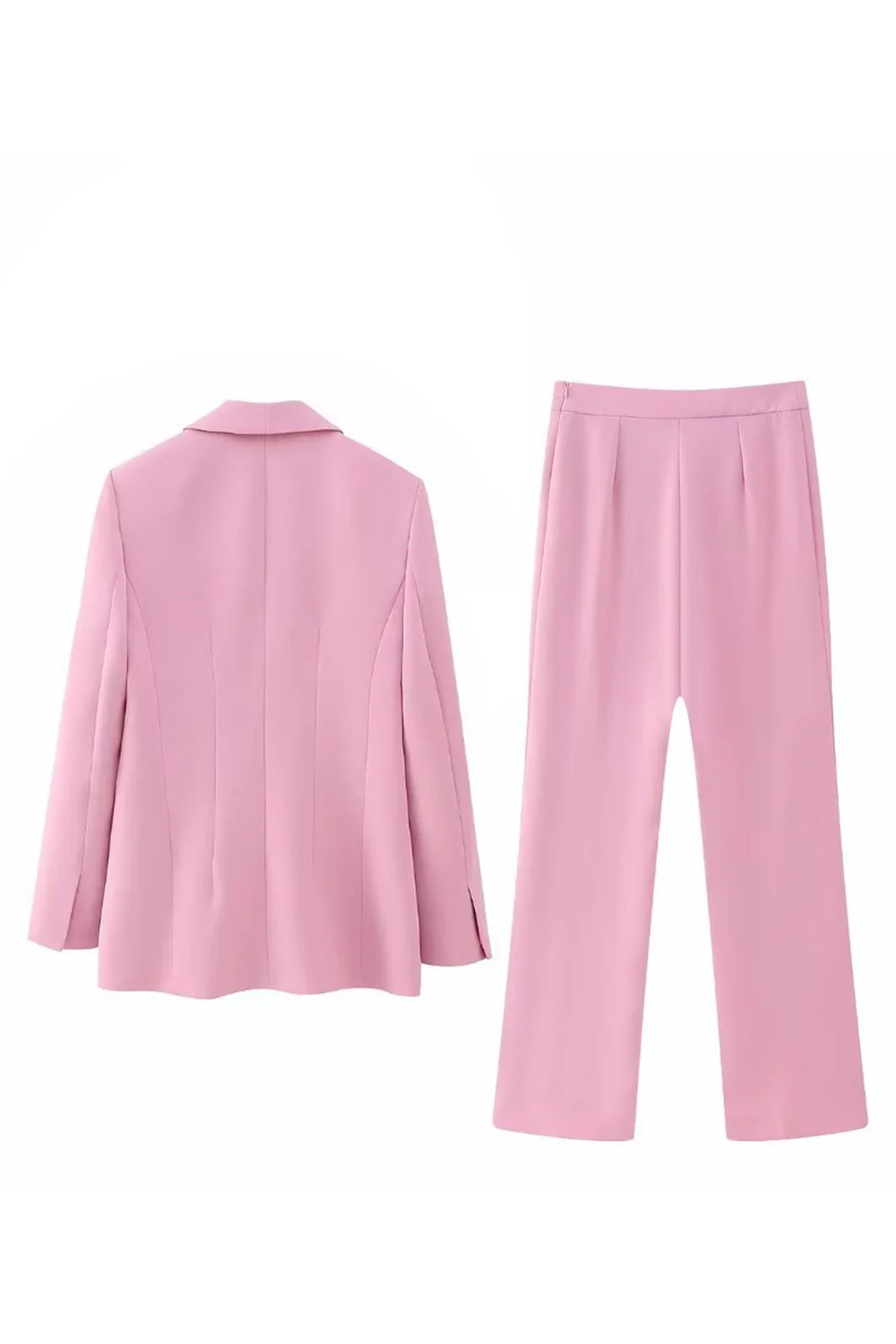 Pink Shawl Lapel One Button 2 Pieces Women Suits - VNBITS