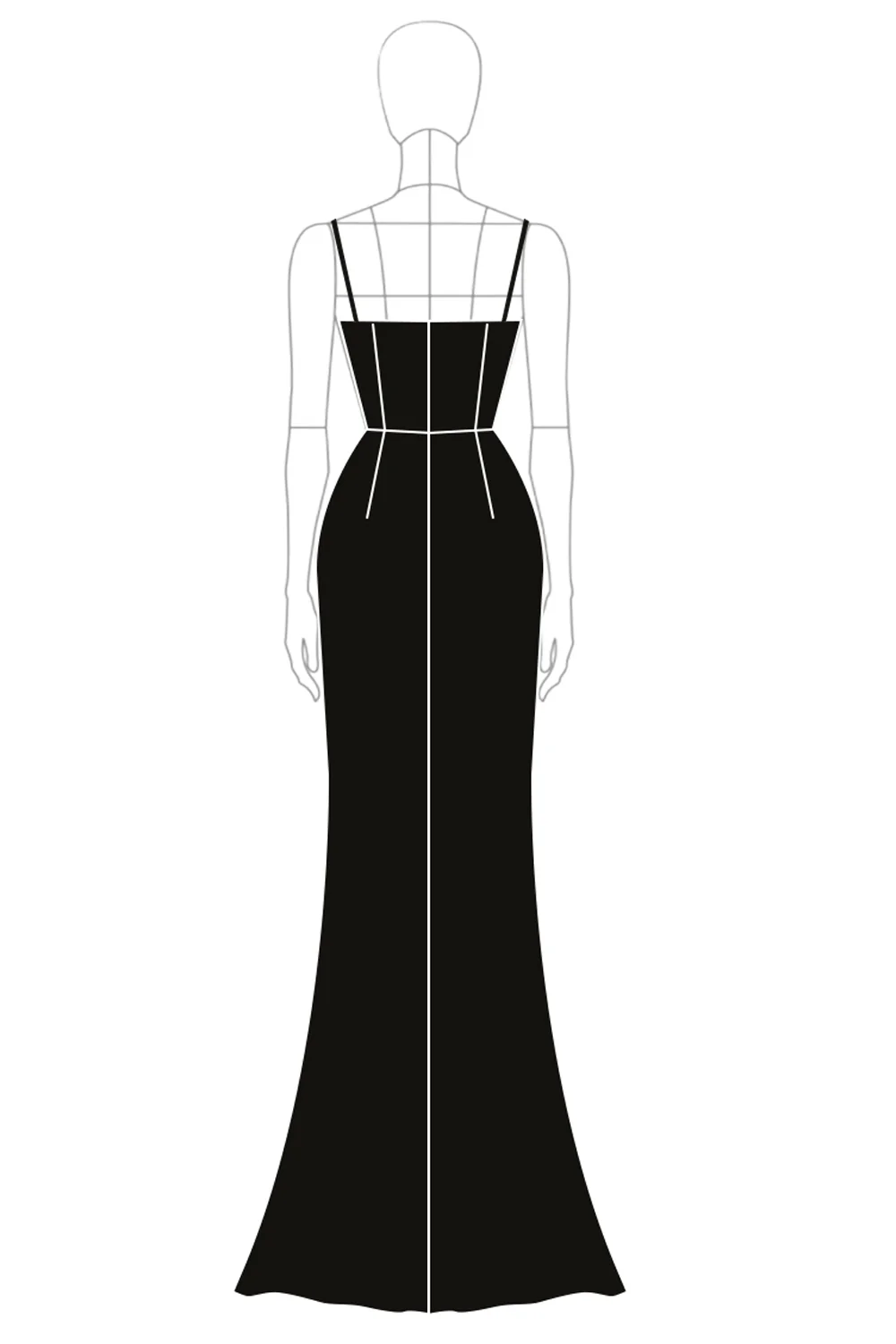 Black Mermaid Spaghetti Straps Sequins Formal Dress - VNBITS