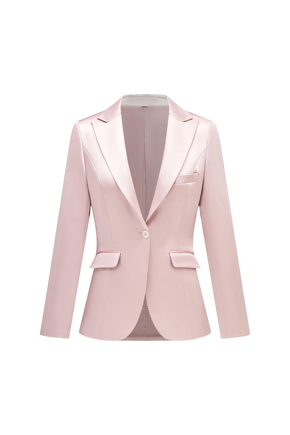 Grey Pink 2 Pieces Notched Lapel Long Sleeves Women Suits - VNBITS