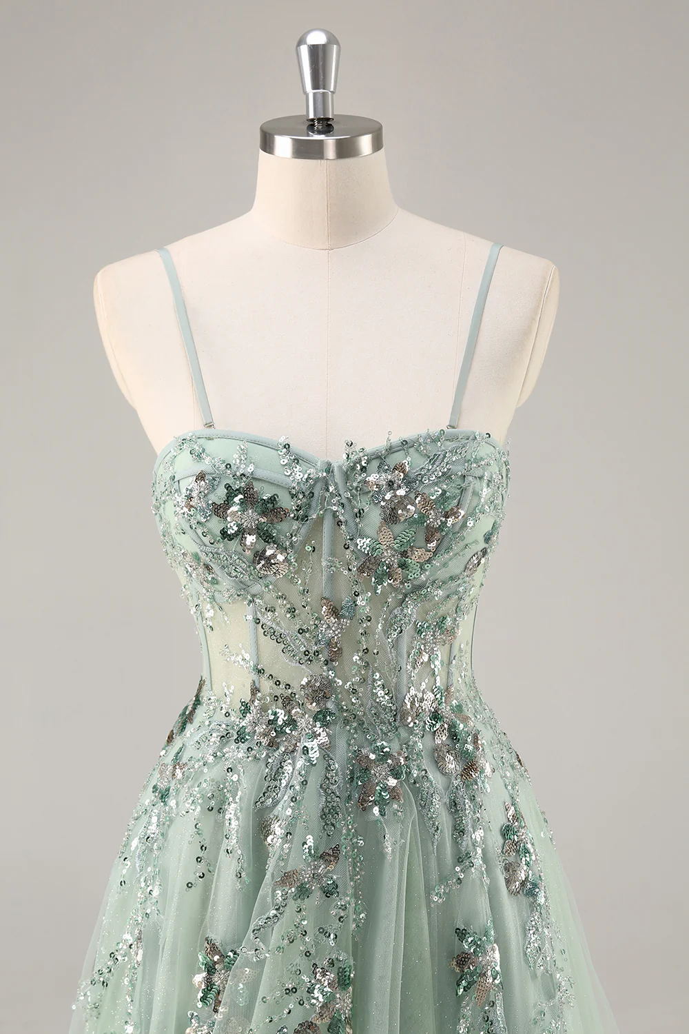 Sparkly Navy Corset Sweetheart Long Prom Dress with Appliques - VNBITS