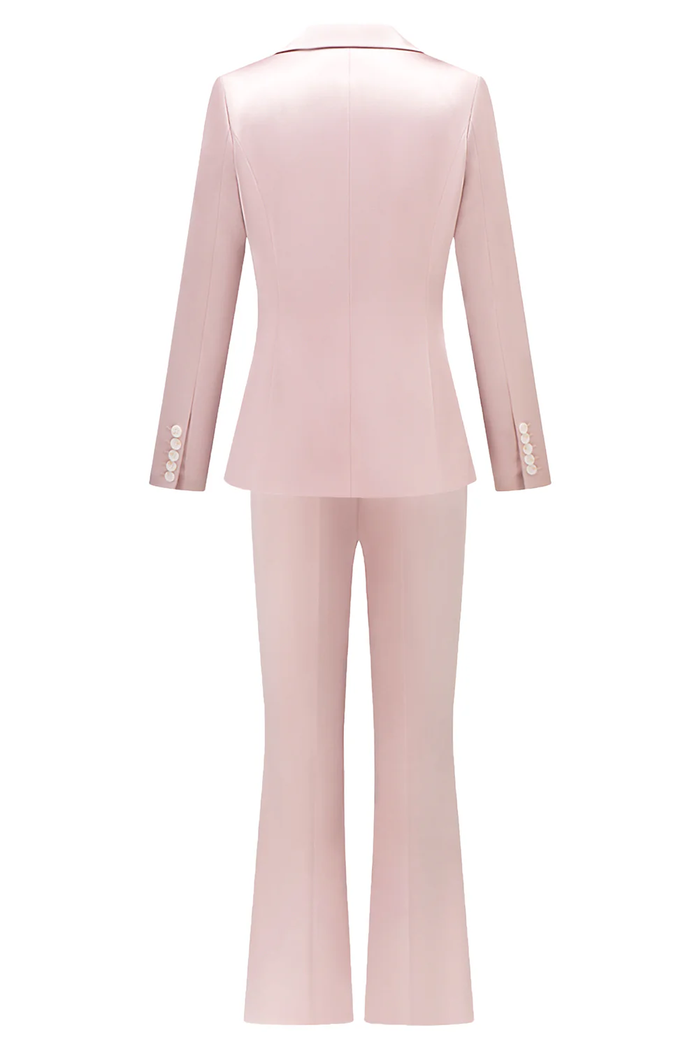 Grey Pink 2 Pieces Notched Lapel Long Sleeves Women Suits - VNBITS
