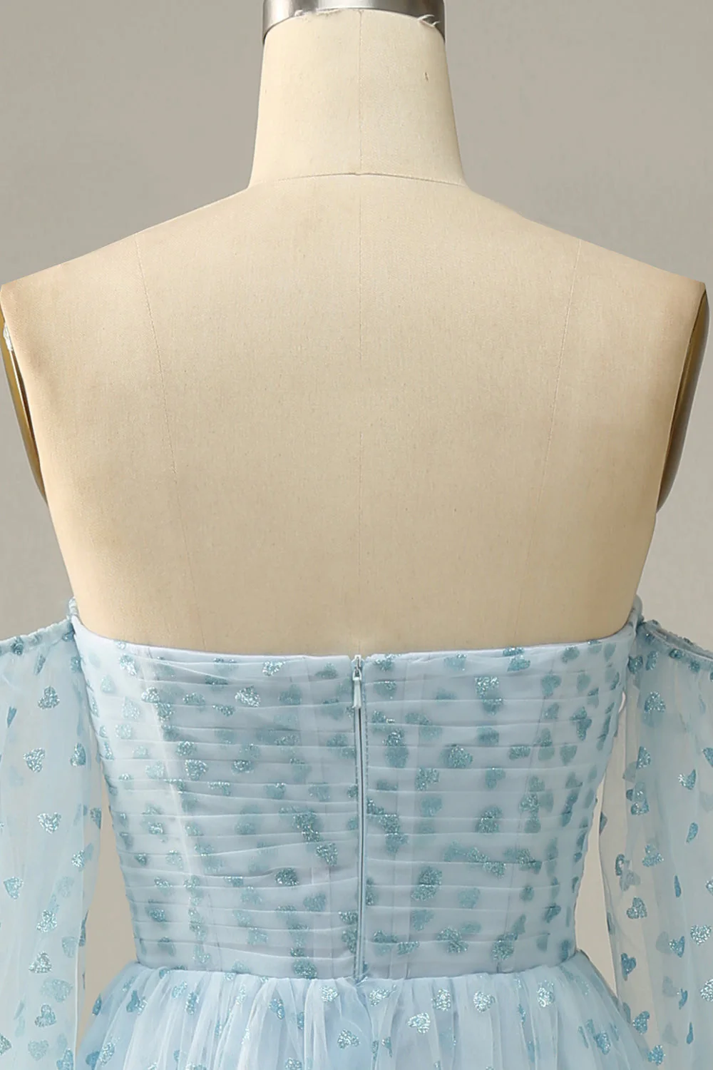 Sky Blue Off The Shoulder Prom Dress - VNBITS
