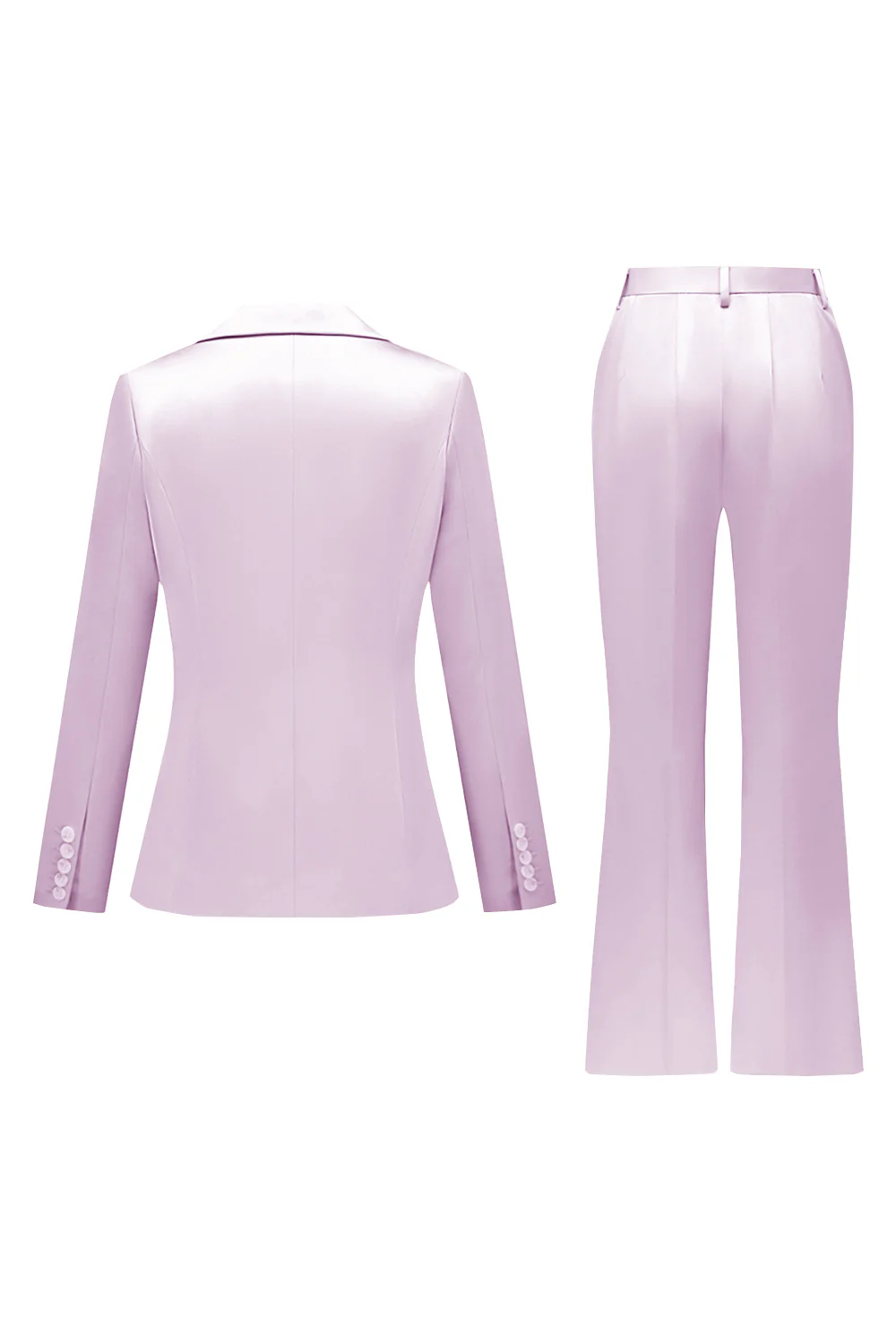 Grey Pink 2 Pieces Notched Lapel Long Sleeves Women Suits - VNBITS