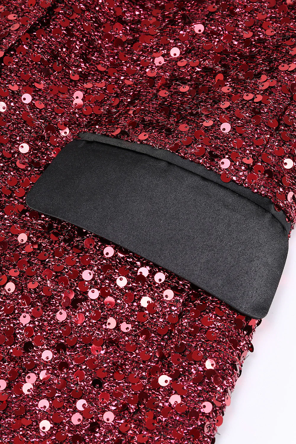 Sparkly Burgundy Bodycon Maxi Women's Blazer - VNBITS