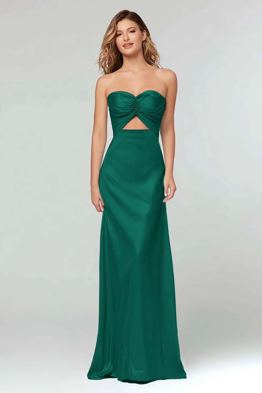 Light Blue Sweetheart Sheath Satin Long Formal Dress - VNBITS