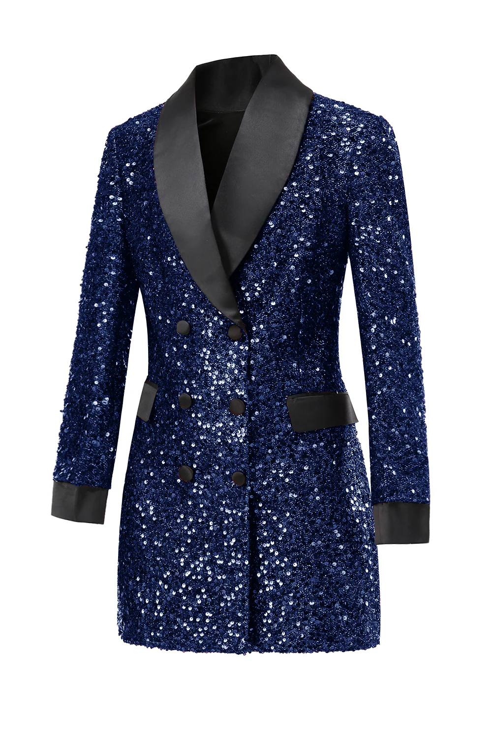 Sparkly Burgundy Bodycon Maxi Women's Blazer - VNBITS
