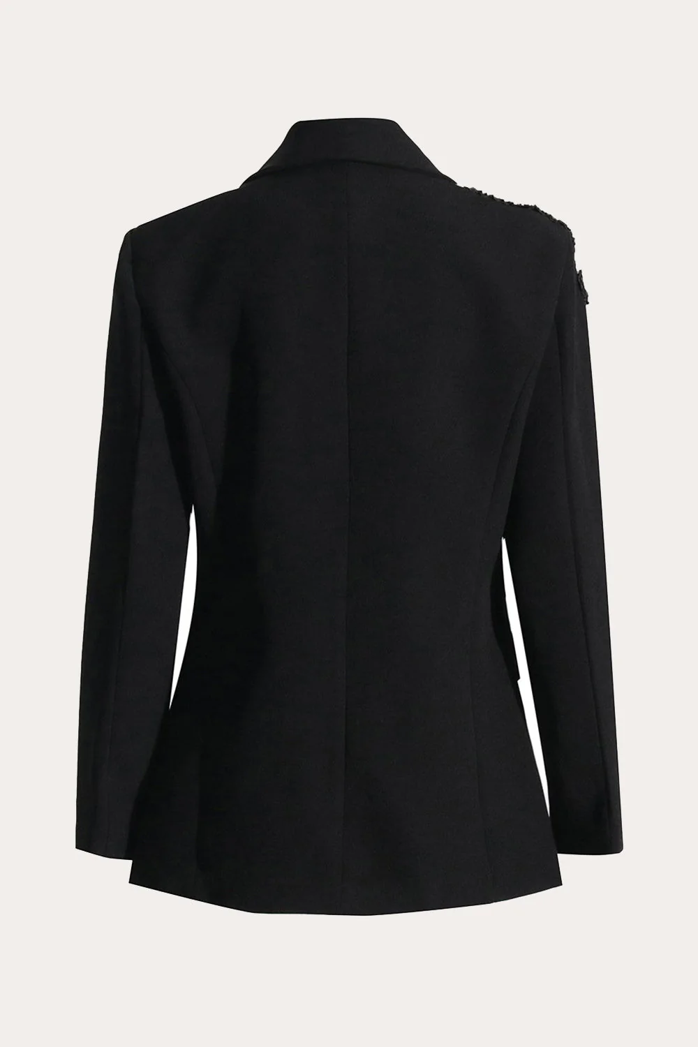 Sparkly Black Beaded Notched Lapel Women Prom Blazer - VNBITS