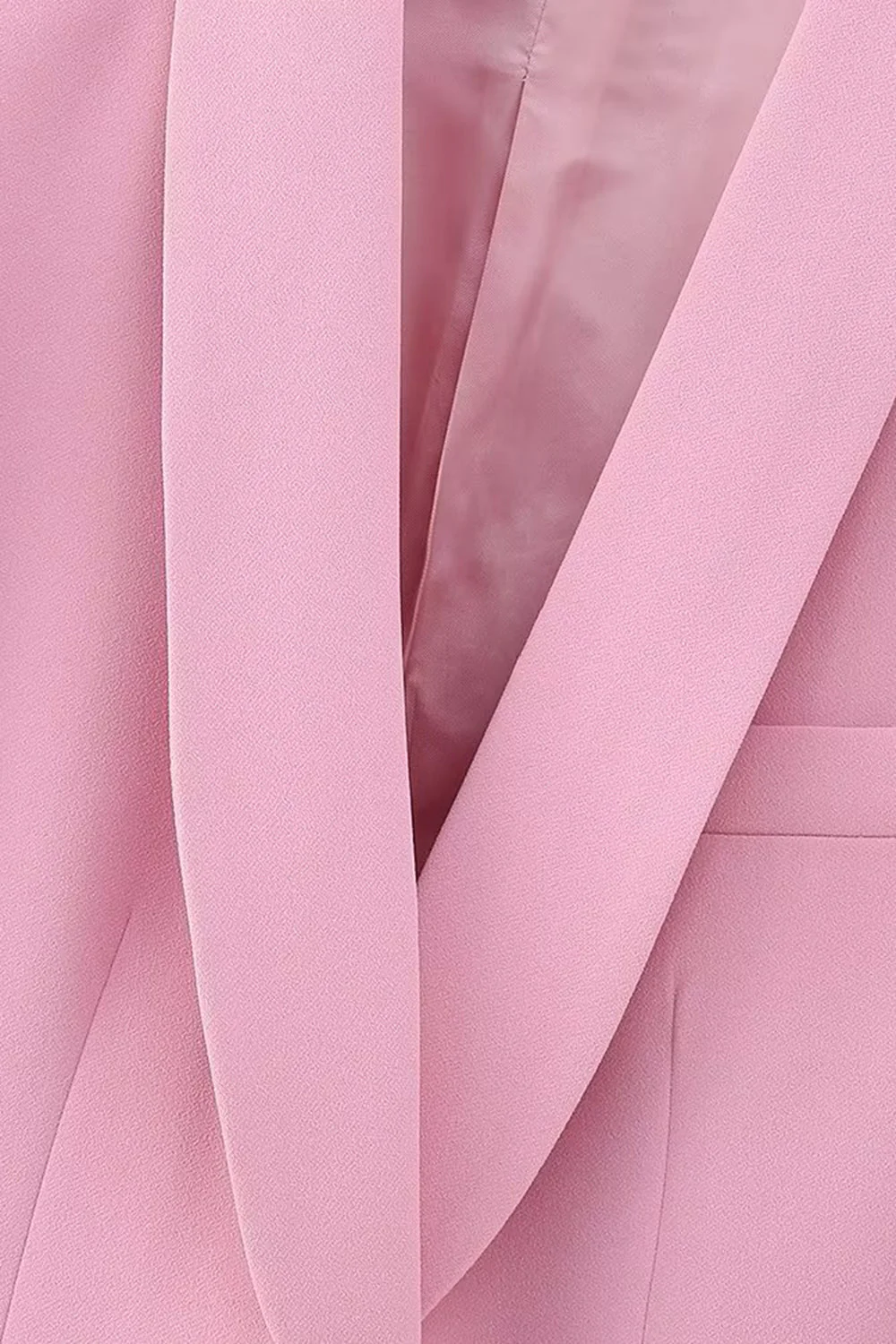 Pink Shawl Lapel One Button 2 Pieces Women Suits - VNBITS
