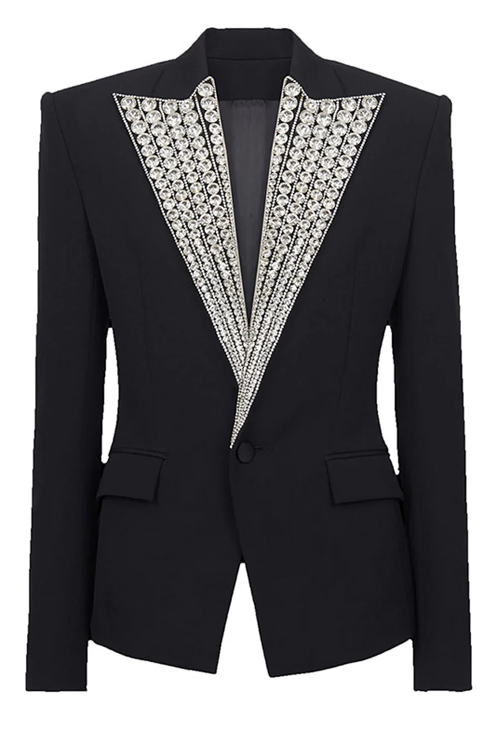 Sparkly Black Prom Women Blazer With Beading - VNBITS
