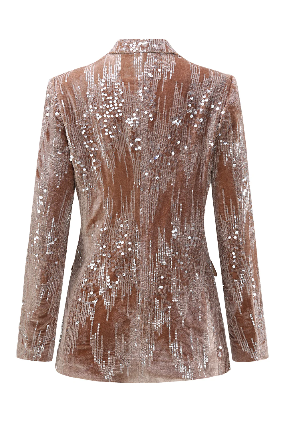 Sparkly Dusty Rose 2 Pieces Notched Lapel Women's Prom Suits with Feather - VNBITS