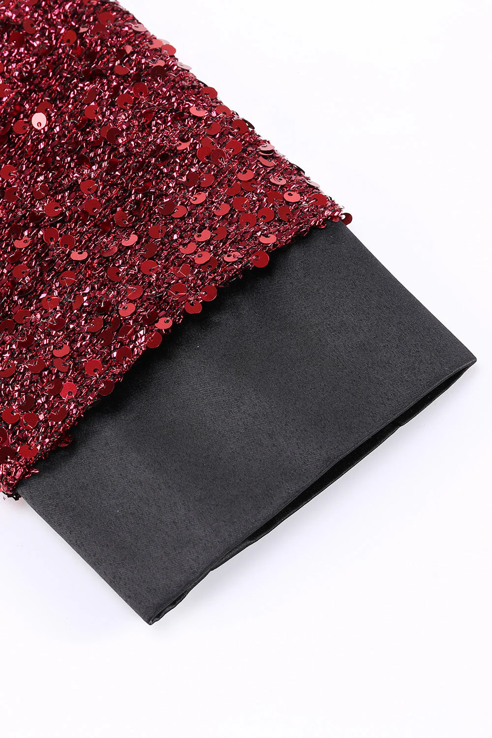 Sparkly Burgundy Bodycon Maxi Women's Blazer - VNBITS