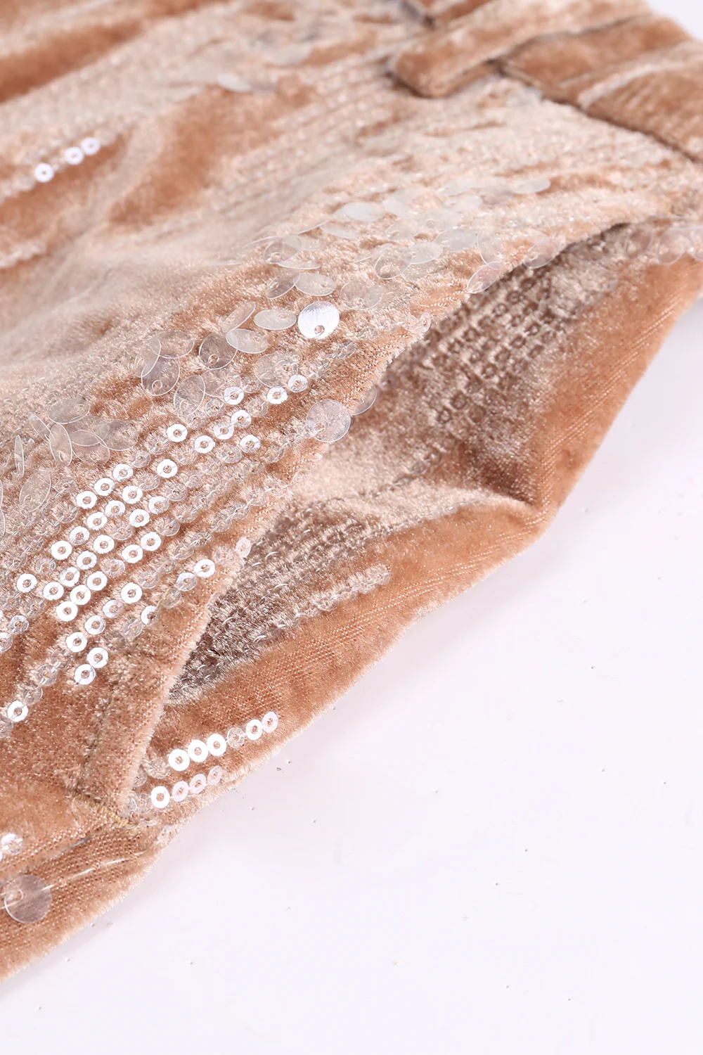 Sparkly Dusty Rose 2 Pieces Notched Lapel Women's Prom Suits with Feather - VNBITS