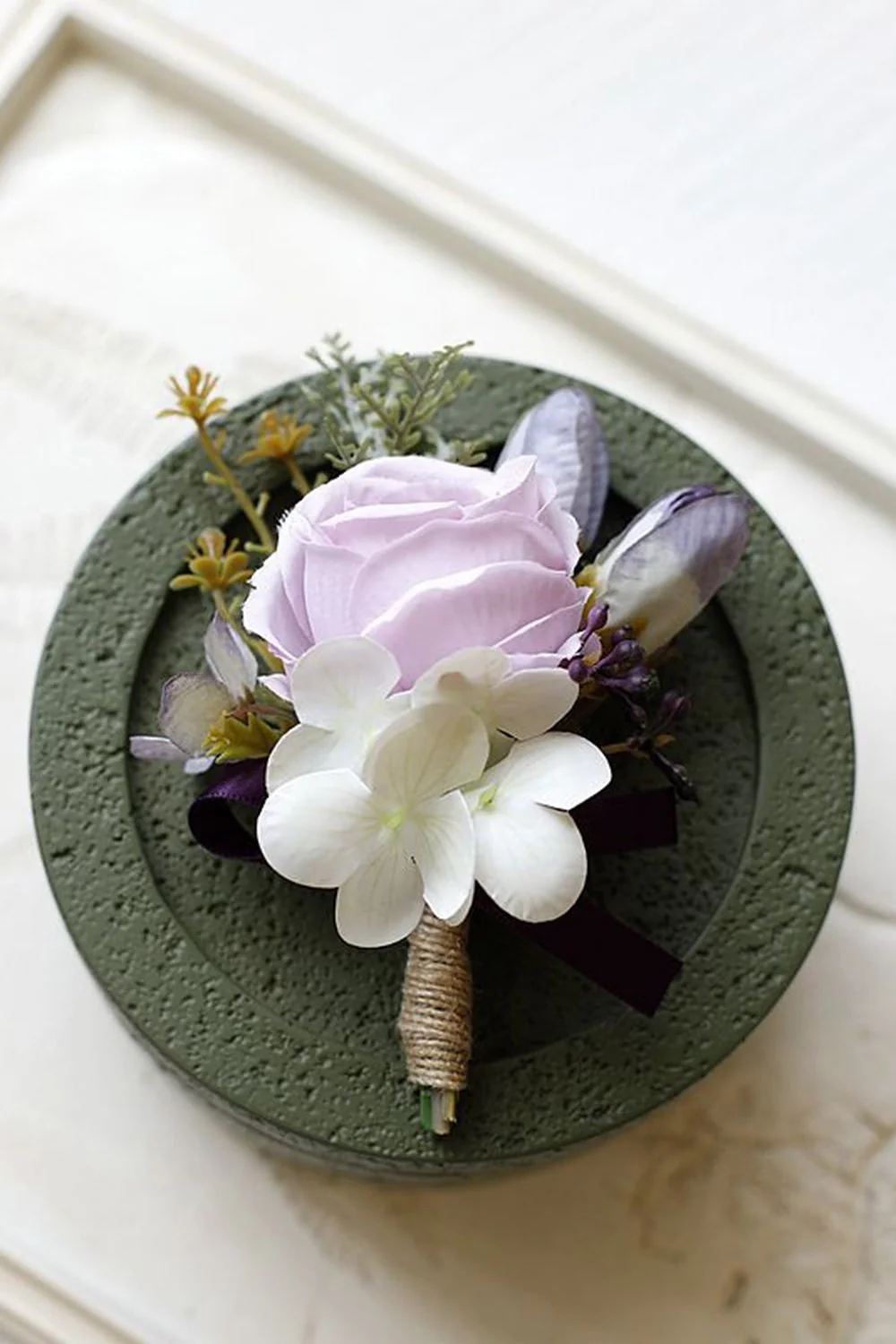 Apricot Prom Wrist Corsage and Men‘s Boutonniere For Wedding - JUORTHO