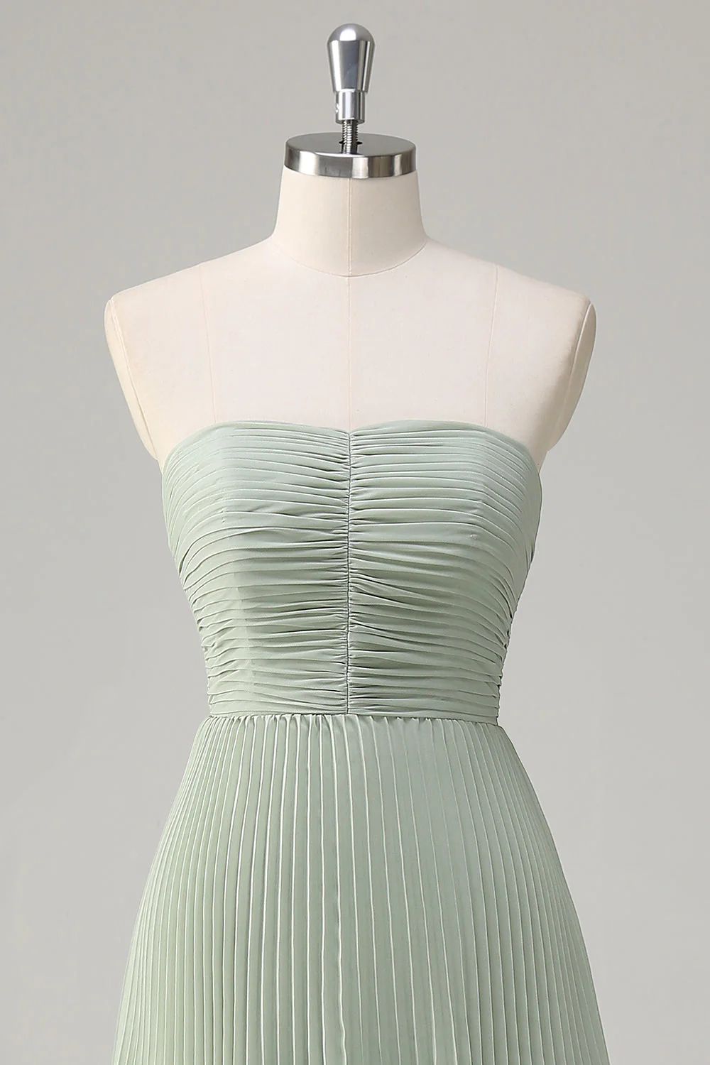 A-Line Sweetheart Lilac Tiered Chiffon Long Bridesmaid Dress with Pleated - JUORTHO