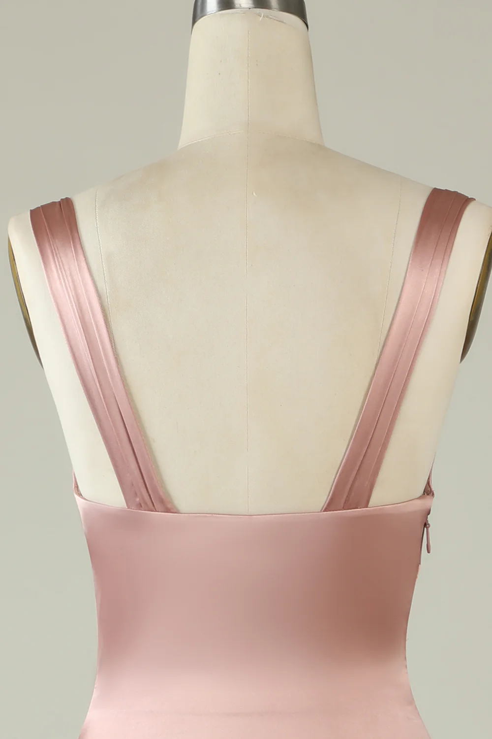 Blush Asymmetrical Bridesmaid Dress with Slit - JUORTHO