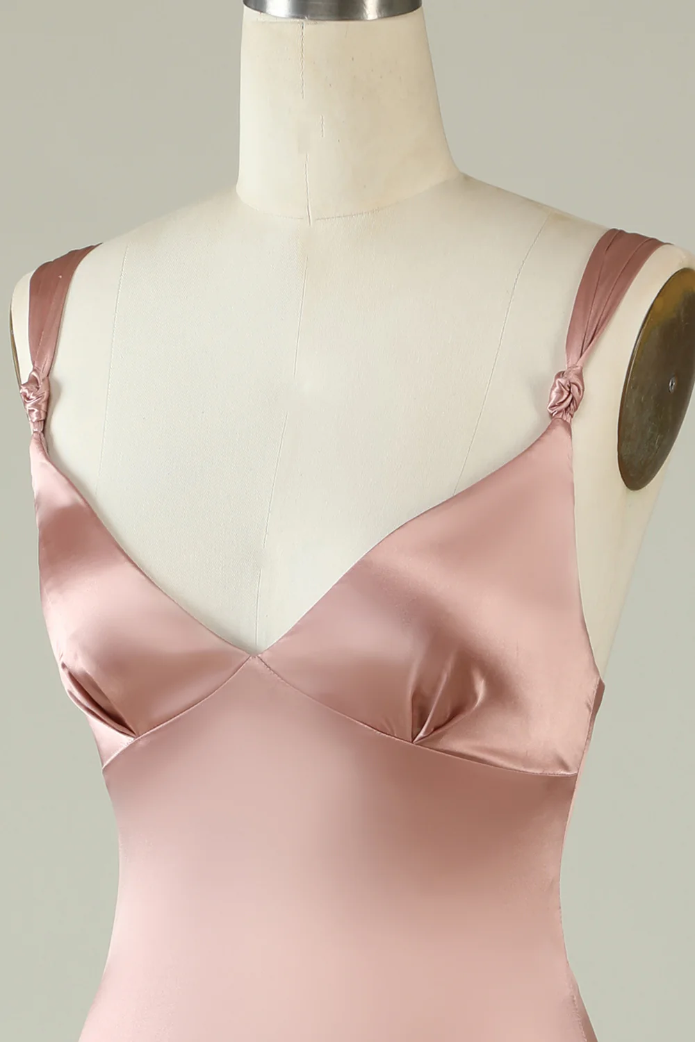 Blush Asymmetrical Bridesmaid Dress with Slit - JUORTHO