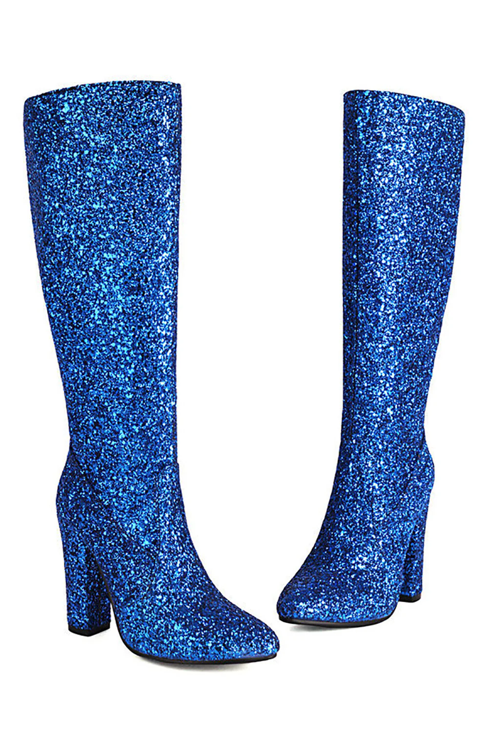 Sparkly Blue High Heel Cowgirl Boots - JUORTHO