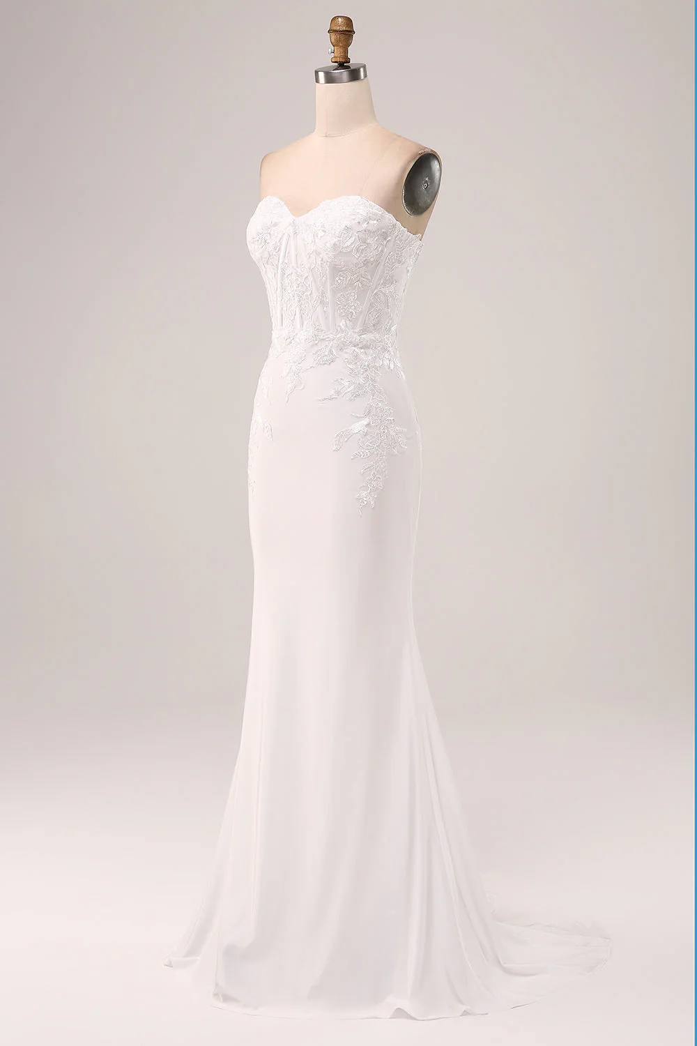 Ivory Strapless Mermaid Wedding Party Dress - JUORTHO