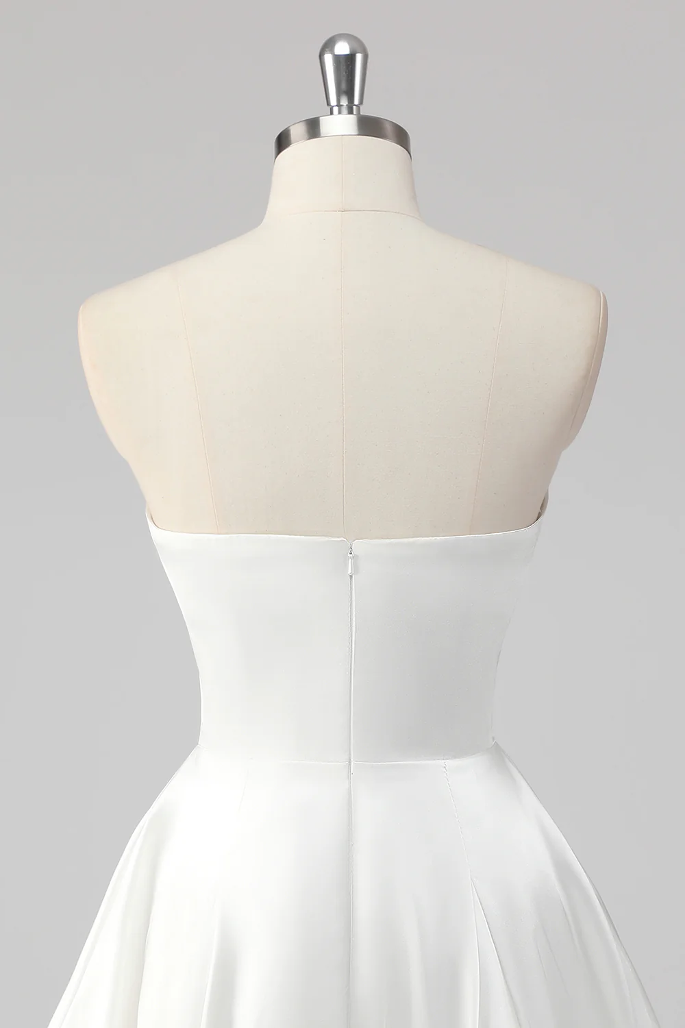 Simple White A-Line Strapless Little White Graduation Dress - JUORTHO