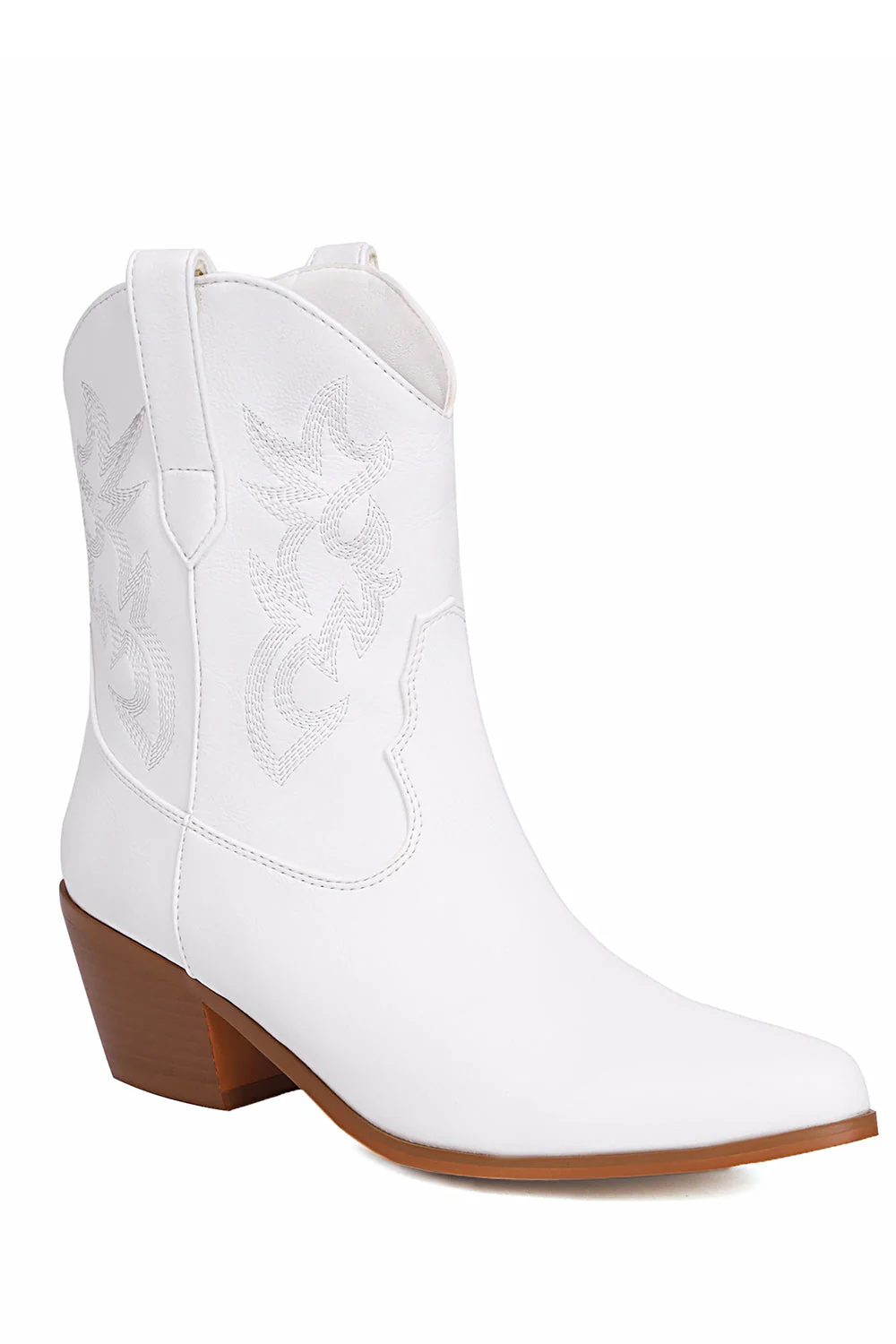 Golden Low Chunky Heel Western Cowgirl Boots - JUORTHO