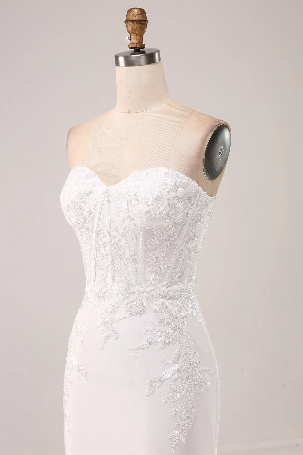Ivory Strapless Mermaid Wedding Party Dress - JUORTHO