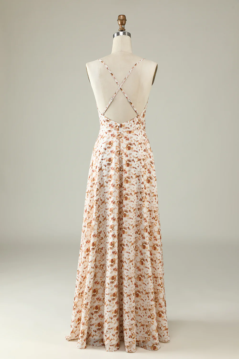 White Floral Boho Bridesmaid Dress with Ruffles - JUORTHO