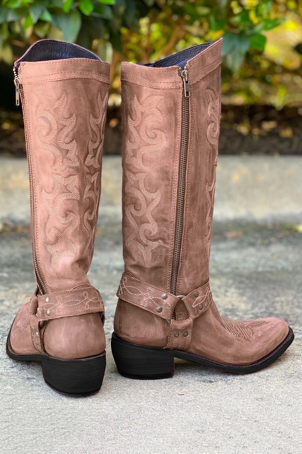 Embroidered Blue Cowgirl Boho Mid Calf Boots - JUORTHO