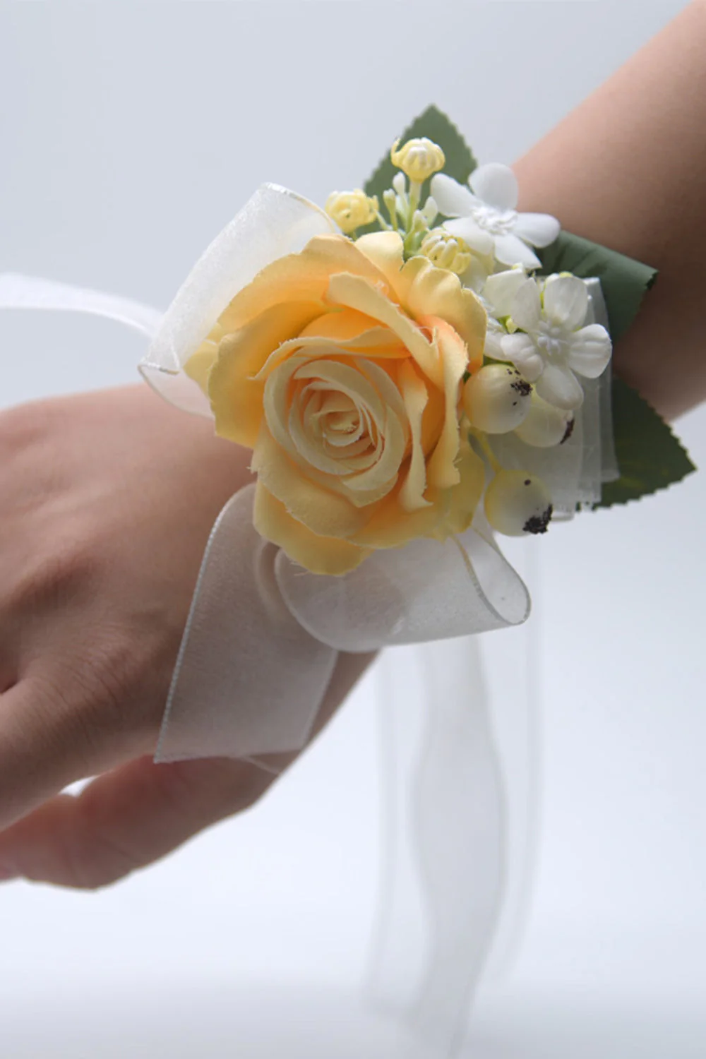 Yellow Wrist Corsage for Wedding Prom Party - JUORTHO