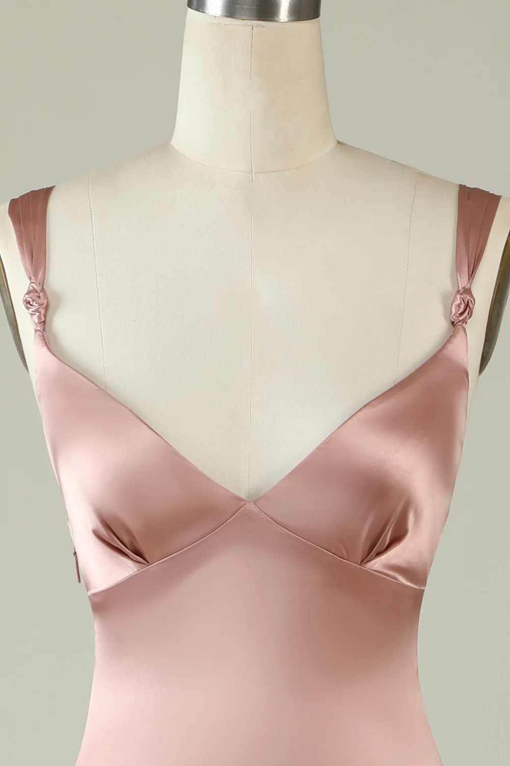 Blush Asymmetrical Bridesmaid Dress with Slit - JUORTHO