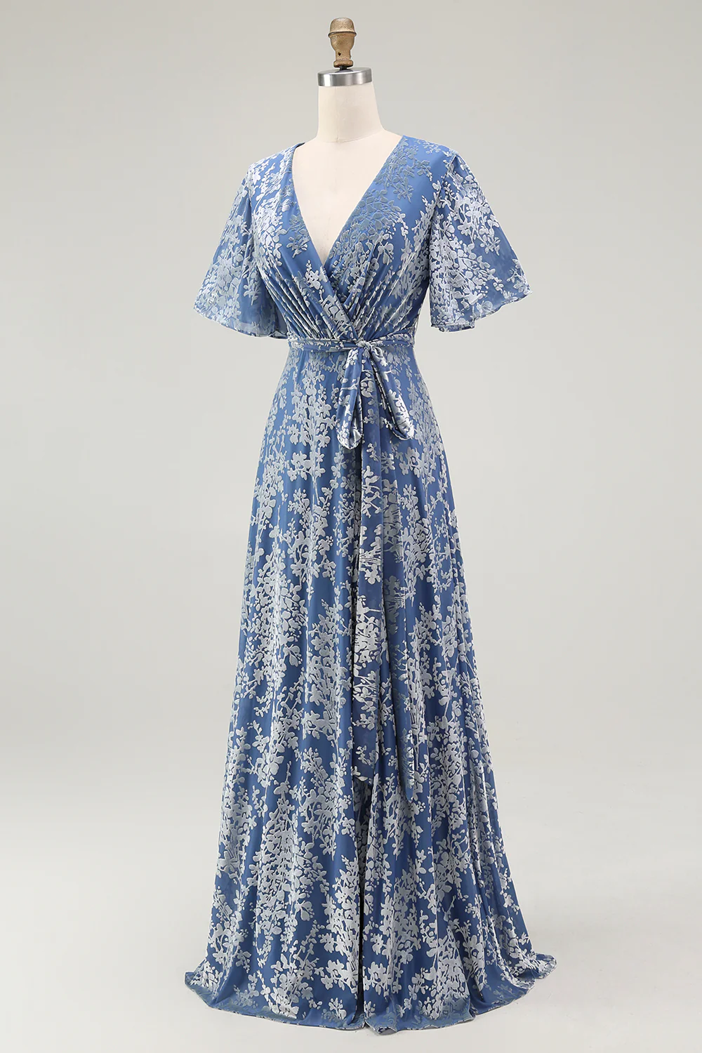 V-Neck Dark Green Mother of Bride Dress with Slit - JUORTHO