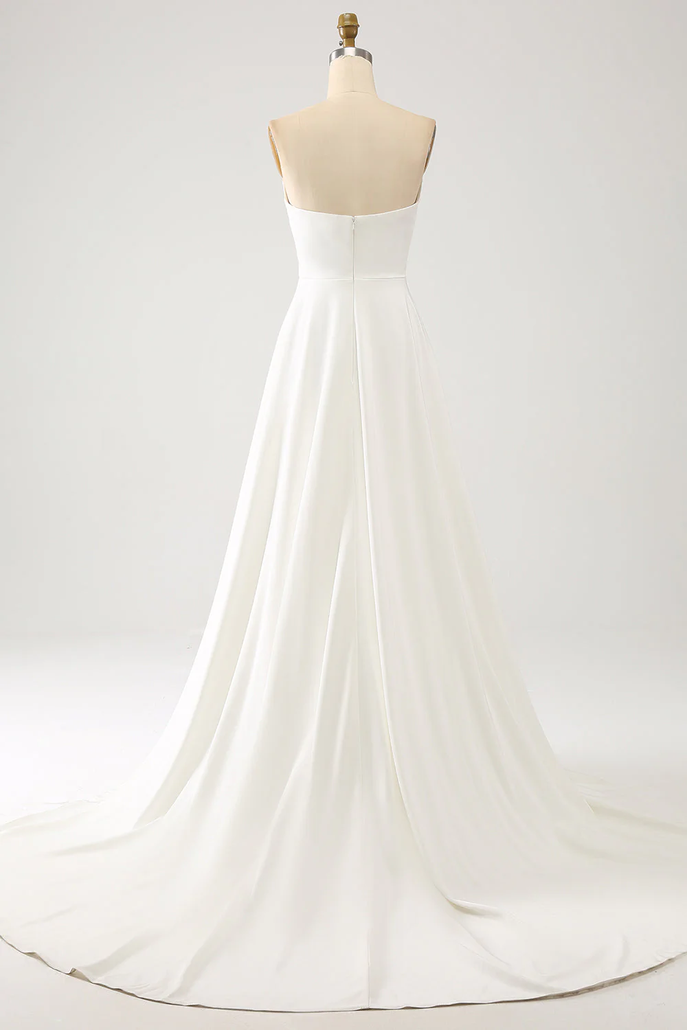 Ivory A Line Long Chiffon Wedding Dress With 3D Butterflies Long Sleeves - JUORTHO