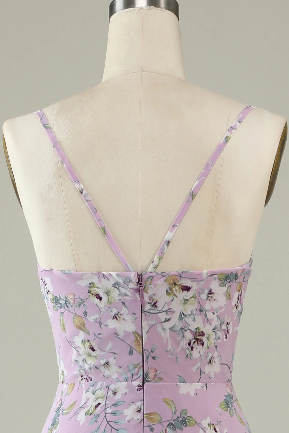 Black White Flower Boho Chiffon Bridesmaid Dress - JUORTHO