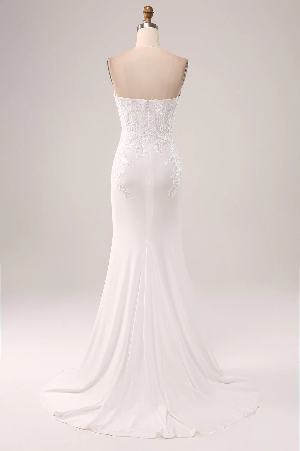 Ivory Strapless Mermaid Wedding Party Dress - JUORTHO